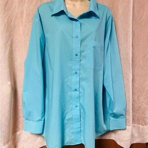Foxcroft Women's Blue Button Down Shirt